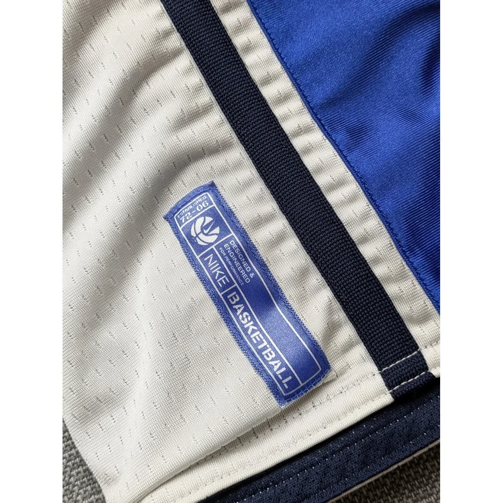 Nike Tank Top Mens 2XL White Mesh Basketball Jersey Sleeveless Blue Trim Retro